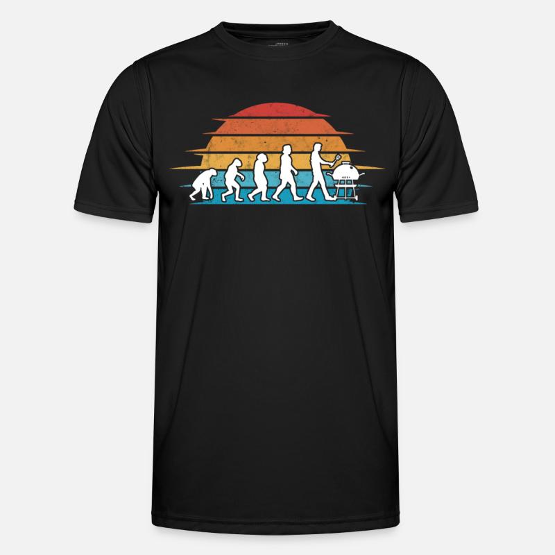 Grill Evolution Bratwurst Grillen - Männer Funktions-T-Shirt - Schwarz