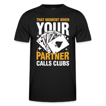 That Moment When Your Partner Calls Clubs - Männer Funktions-T-Shirt - Schwarz - Vorne - AI Model Male 178 dark (178cm)