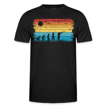 Clay Pigeon Shooting Evolution - Men's Functional T-Shirt - black - Front - AI Model Male 178 dark (178cm)