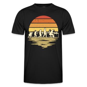 Computer Scientist Evolution Programmer Nerd - Men's Functional T-Shirt - black - Front - AI Model Male 178 dark (178cm)