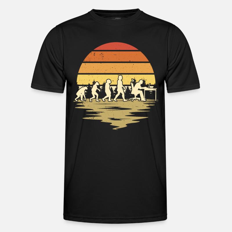 Informatiker Evolution Programmierer Nerd - Männer Funktions-T-Shirt - Schwarz