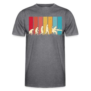 Computer Scientist Evolution Programmer Nerd - Men's Functional T-Shirt - dark melange  - Front - AI Model Male 178 dark (178cm)