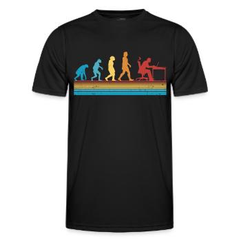 Computer Scientist Evolution Programmer Nerd - Men's Functional T-Shirt - black - Front - AI Model Male 178 dark (178cm)