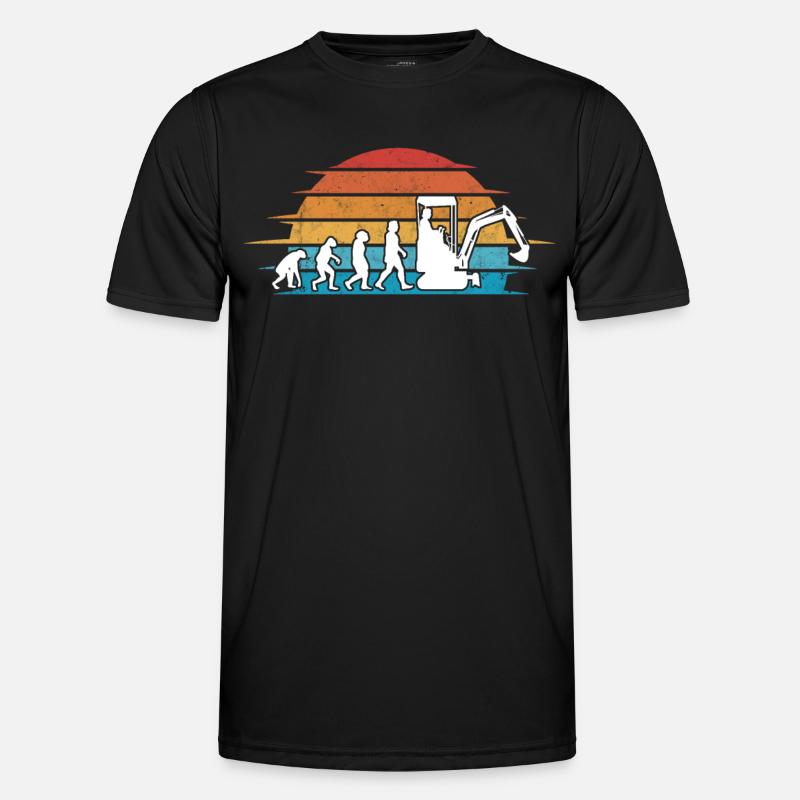 Bagger Evolution Baggerführer Baggerfahrer - Männer Funktions-T-Shirt - Schwarz