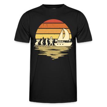 voilier evolution capitaine marin navire - T-shirt sport Homme - noir - Devant - AI Model Male 178 dark (178cm)