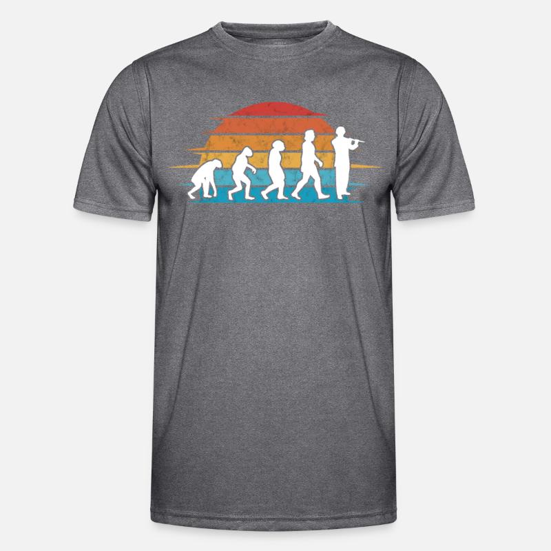 Querflöte Evolution Flöte Flötist Männer Funktions-T-Shirt