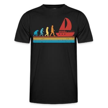 voilier evolution capitaine marin navire - T-shirt sport Homme - noir - Devant - AI Model Male 178 dark (178cm)