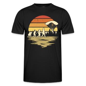 Fallschirmspringer EvolutionFallmschirm Skydive - Männer Funktions-T-Shirt - Schwarz - Vorne - AI Model Male 178 dark (178cm)
