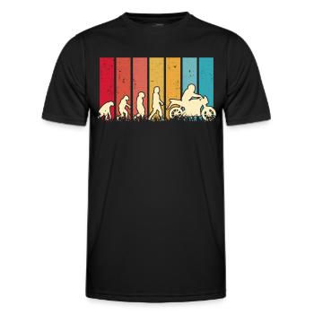 Motorradfahrer Evolution Motorrad Biker - Männer Funktions-T-Shirt - Schwarz - Vorne - AI Model Male 178 dark (178cm)