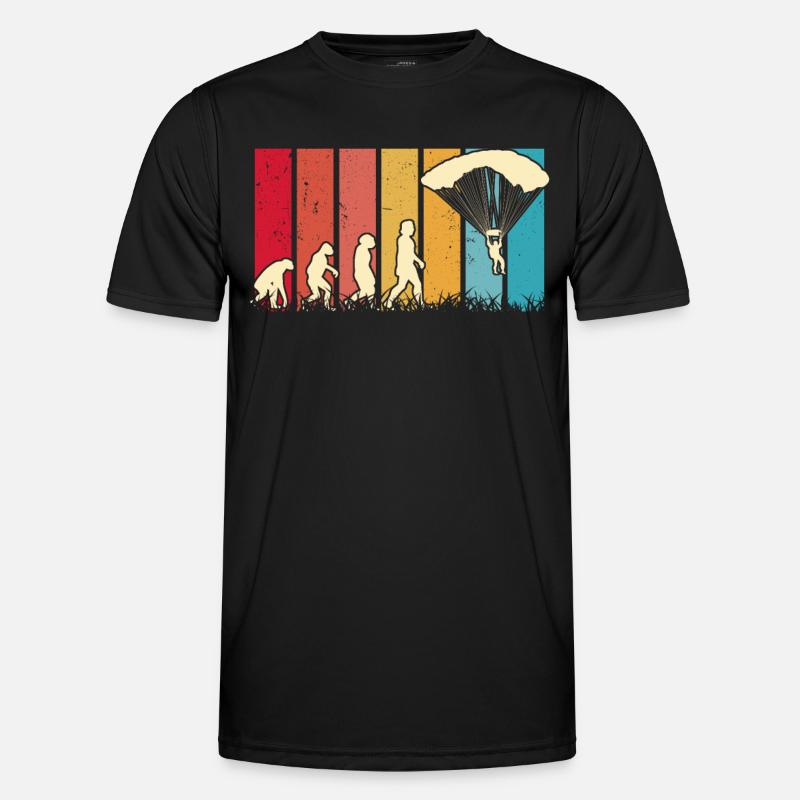 Fallschirmspringer EvolutionFallmschirm Skydive - Männer Funktions-T-Shirt - Schwarz
