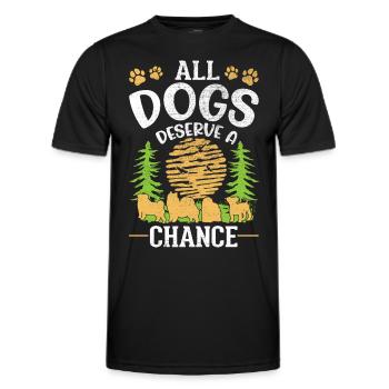 Chien de sauvetage Chien de rue - T-shirt sport Homme - noir - Devant - AI Model Male 178 dark (178cm)