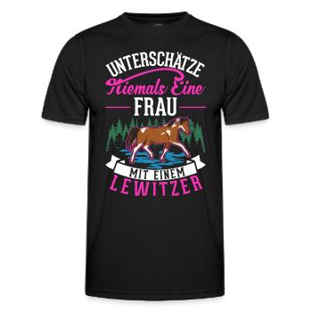Lewitzer Pferd Besitzerin Lewitzer - Männer Funktions-T-Shirt - Schwarz - Vorne - AI Model Male 178 dark (178cm)