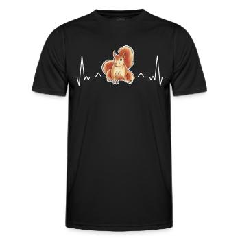 Squirrel Heartbeat - Men's Functional T-Shirt - black - Front - AI Model Male 178 dark (178cm)