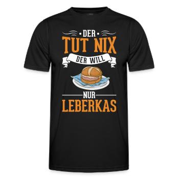 Der tut nix Der will nur Leberkas Leberkäse - Männer Funktions-T-Shirt - Schwarz - Vorne - AI Model Male 178 dark (178cm)