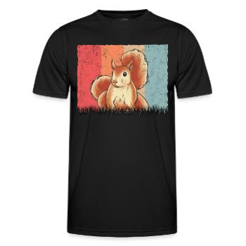Eichhörnchen Écureuil rétro - T-shirt sport Homme - noir - Devant - AI Model Male 178 dark (178cm)