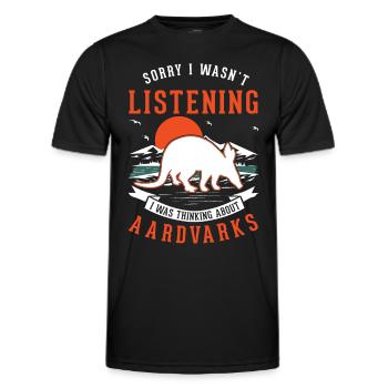 Aardvark Gift Aardvark - Men's Functional T-Shirt - black - Front - AI Model Male 178 dark (178cm)