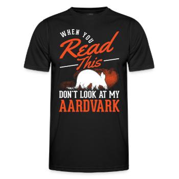Aardvark Gift Aardvark - Men's Functional T-Shirt - black - Front - AI Model Male 178 dark (178cm)