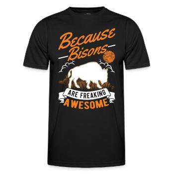 Büffel Geschenk Bison Wasserbüffel Buffalo - Männer Funktions-T-Shirt - Schwarz - Vorne - AI Model Male 178 dark (178cm)