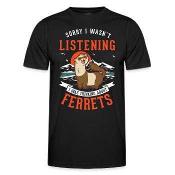 Frettchen Liebhaber Ferret Geschenk - Männer Funktions-T-Shirt - Schwarz - Vorne - AI Model Male 178 dark (178cm)