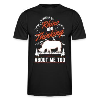 Rhino Gift Rhino Rhinoceros - Men's Functional T-Shirt - black - Front - AI Model Male 178 dark (178cm)