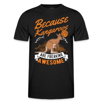 Because Kangaroos are freaking awesome Känguru - Männer Funktions-T-Shirt - Schwarz - Vorne - AI Model Male 178 dark (178cm)