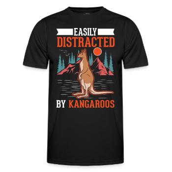 Easily distracted by Kangaroos Kangaroo - Men's Functional T-Shirt - black - Front - AI Model Male 178 dark (178cm)