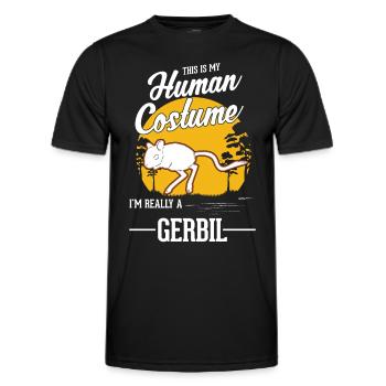 Déguisement Humain Gerbille Rennmaus - T-shirt sport Homme - noir - Devant - AI Model Male 178 dark (178cm)