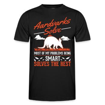 Aardvark Gift Aardvark - Men's Functional T-Shirt - black - Front - AI Model Male 178 dark (178cm)