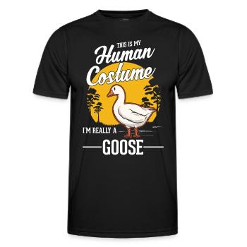Oies Costume Humain Halloween Oie Éleveur Oie - T-shirt sport Homme - noir - Devant - AI Model Male 178 dark (178cm)