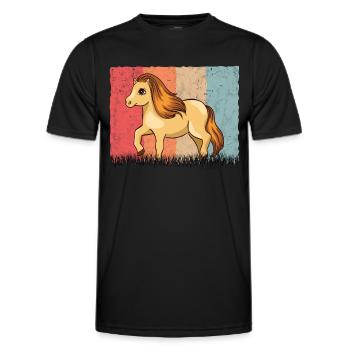 Poney Shetland Rétro - T-shirt sport Homme - noir - Devant - AI Model Male 178 dark (178cm)