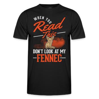 Fennec cadeau renard du désert Fennec - T-shirt sport Homme - noir - Devant - AI Model Male 178 dark (178cm)