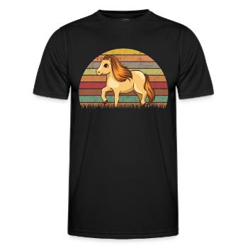 Poney Shetland Rétro - T-shirt sport Homme - noir - Devant - AI Model Male 178 dark (178cm)