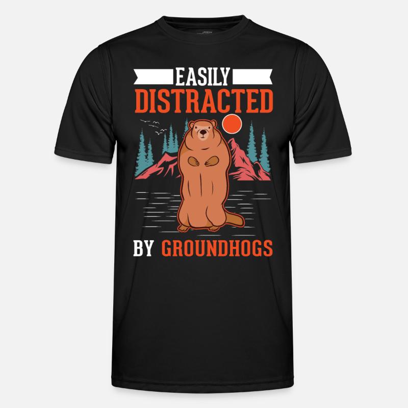 Murmeltier Groundhog Waldmurmeltier Männer Funktions-T-Shirt