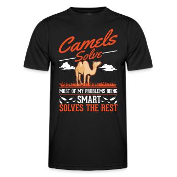 Camel Dromedary Egypt Gift Big Camel - Men's Functional T-Shirt - black - Front - AI Model Male 178 dark (178cm)