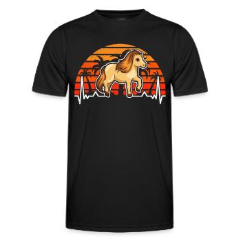 Shetland Pony Herzschlag - Männer Funktions-T-Shirt - Schwarz - Vorne - AI Model Male 178 dark (178cm)