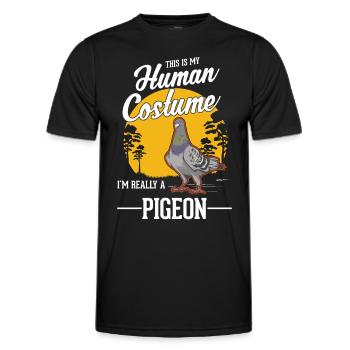 Colombe Costume Pigeon Amateur Halloween - T-shirt sport Homme - noir - Devant - AI Model Male 178 dark (178cm)