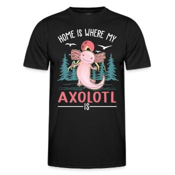 La maison est là où se trouve mon axolotl - T-shirt sport Homme - noir - Devant - AI Model Male 178 dark (178cm)