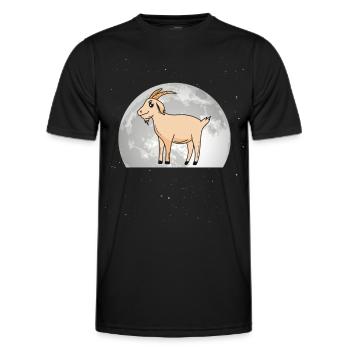 Chèvres, Lune, Chèvre Hôte, Chèvre - T-shirt sport Homme - noir - Devant - AI Model Male 178 dark (178cm)