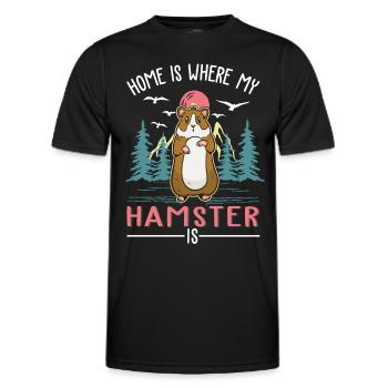 La maison est là où mon hamster est roue de hamster - T-shirt sport Homme - noir - Devant - AI Model Male 178 dark (178cm)