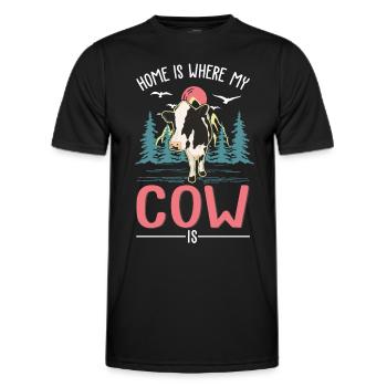 Zuhause ist wo meine Kuh ist Landwirt Bauer - Männer Funktions-T-Shirt - Schwarz - Vorne - AI Model Male 178 dark (178cm)