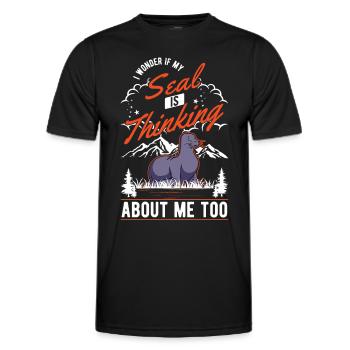 Robbe Geschenk Seehund Seelöwe - Männer Funktions-T-Shirt - Schwarz - Vorne - AI Model Male 178 dark (178cm)