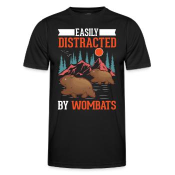 Easily distracted by Wombats - Männer Funktions-T-Shirt - Schwarz - Vorne - AI Model Male 178 dark (178cm)