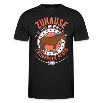 Zuhause ist wo mein Freiberger Pferd sind - Männer Funktions-T-Shirt - Schwarz - Vorne - AI Model Male 178 dark (178cm)