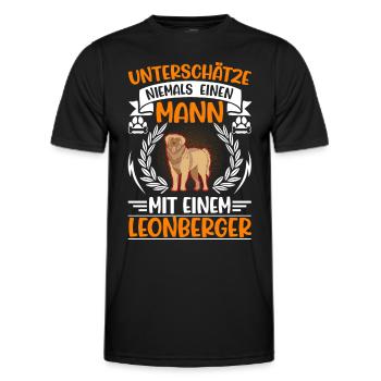 Leonberger Man - Men's Functional T-Shirt - black - Front - AI Model Male 178 dark (178cm)