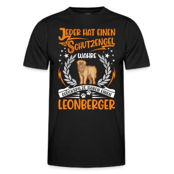 Leonberg Guardian Angel - Men's Functional T-Shirt - black - Front - AI Model Male 178 dark (178cm)