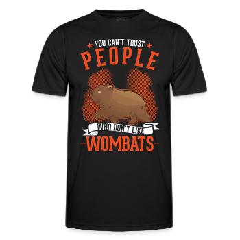 Australian Wombat - Men's Functional T-Shirt - black - Front - AI Model Male 178 dark (178cm)