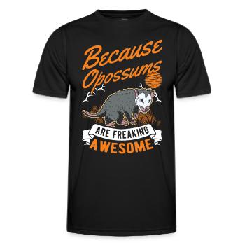 Parce que les opossums sont vraiment géniaux - T-shirt sport Homme - noir - Devant - AI Model Male 178 dark (178cm)