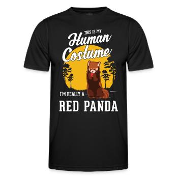 Roter Panda Geschenk Red Panda - Männer Funktions-T-Shirt - Schwarz - Vorne - AI Model Male 178 dark (178cm)