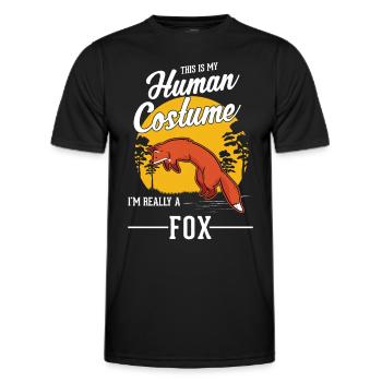 Cadeau de renard Renard roux - T-shirt sport Homme - noir - Devant - AI Model Male 178 dark (178cm)