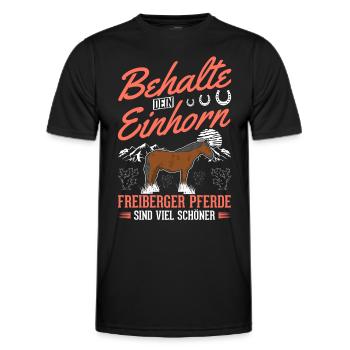 Freiberger Pferd Einhorn - Männer Funktions-T-Shirt - Schwarz - Vorne - AI Model Male 178 dark (178cm)